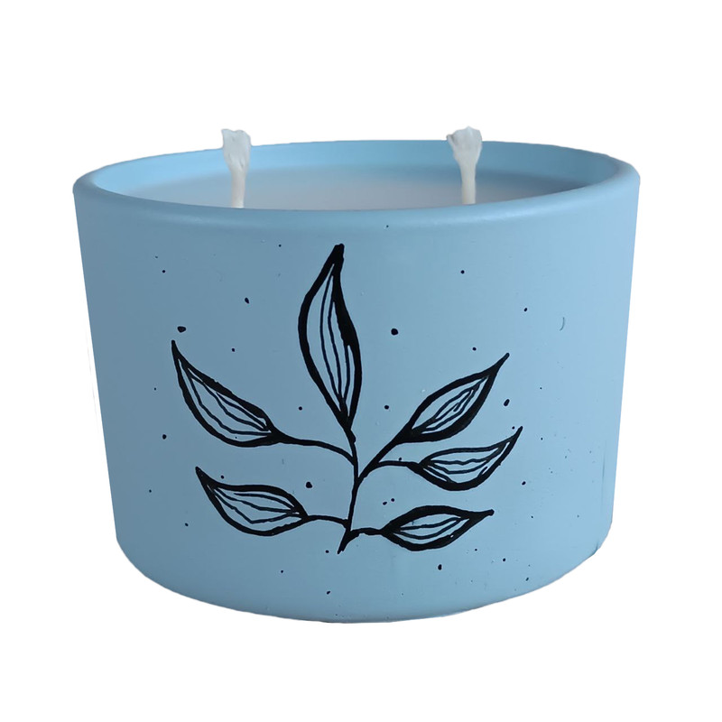 شمع لیوانی مدل بتنی قهوه 099