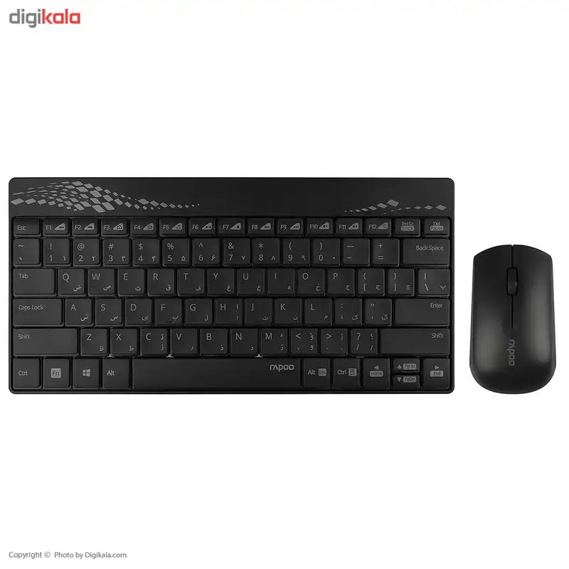 کیبورد و ماوس بی‌سیم رپو مدل 8000 با حروف فارسی