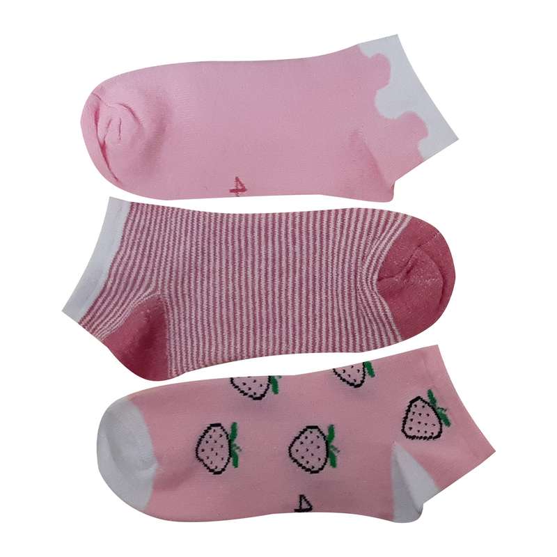 جوراب ساق کوتاه دخترانه کد 67 مجموعه 3 عددی