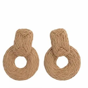 گوشواره حلقه‌ای زنانه مدل حصیری