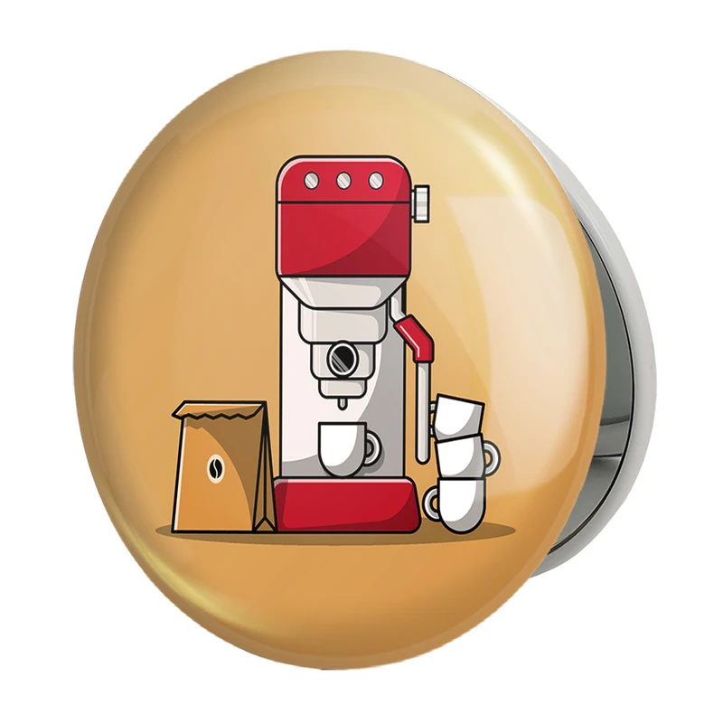 آینه جیبی خندالو طرح دستگاه قهوه ساز مدل تاشو کد 27623 