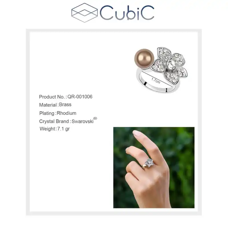 انگشتر زنانه کوبیک مدل QR-001006