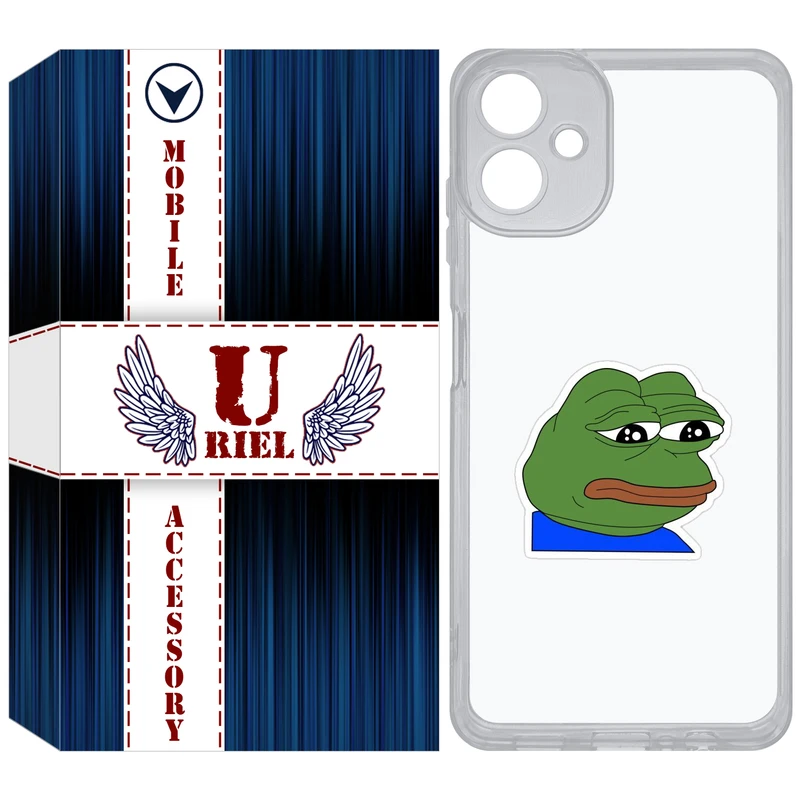 کاور یوریل قاب مدل Clear کد 86 طرح قورباغه غمگین مناسب برای گوشی موبایل سامسونگ Galaxy A06