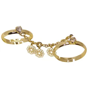 بند انگشتی زنانه طرح گل کد RKH_1019 مجموعه 2 عددی