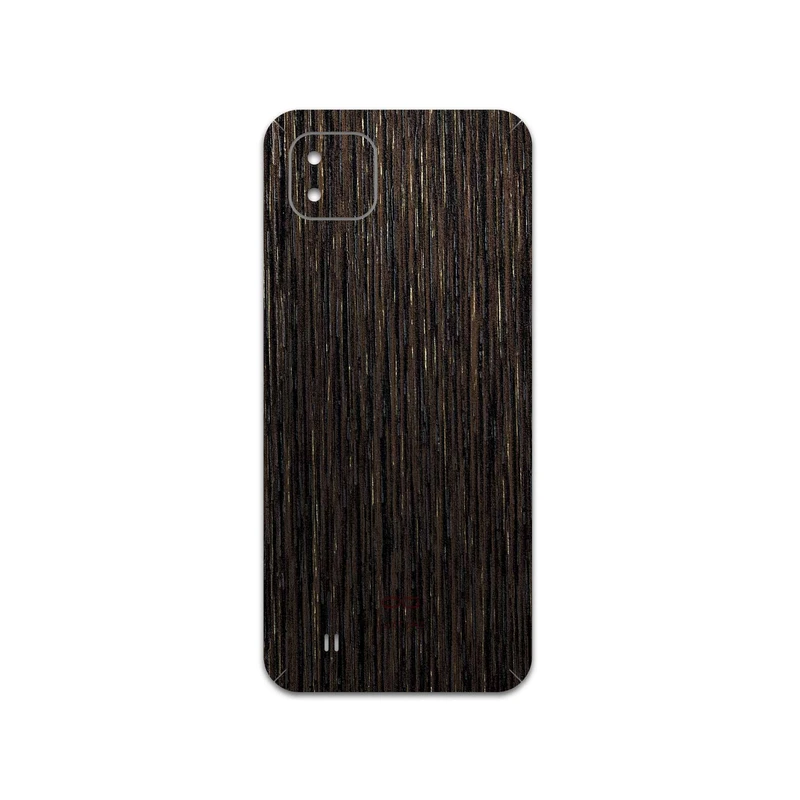 برچسب پوششی ماهوت مدل Dark-Gold-Stripes-Wood مناسب برای گوشی موبایل ریلمی C11 2021