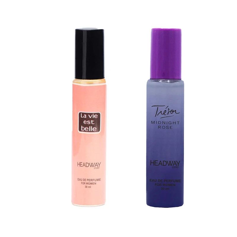 عطر جیبی زنانه هدوی استوری مدل لانکوم میدنایت رز و لانکوم لاویه بل حجم 30 میلی لیتر مجموعه 2 عددی