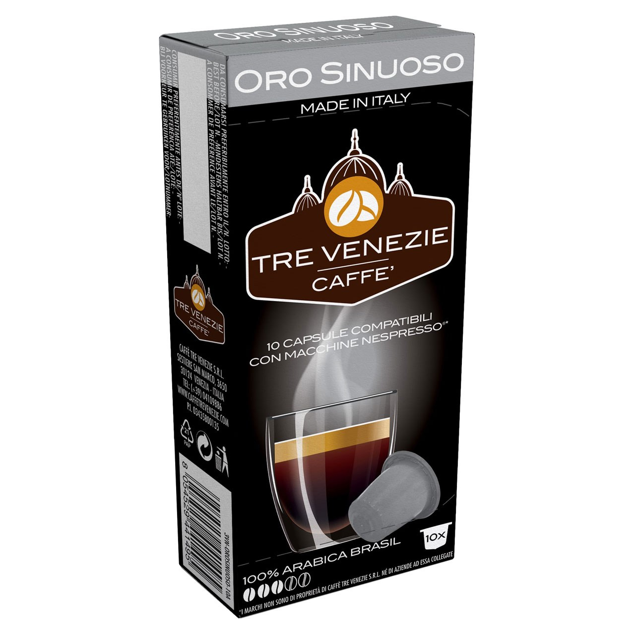 کپسول قهوه تِرِونیز مدل Oro Sinuoso بسته 10 عددی