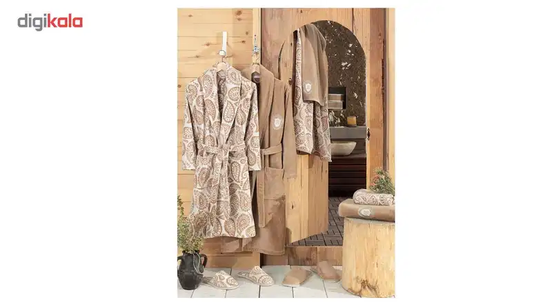 سرویس حوله پالتویی 8 تکه دانتلا ویتا سری کادیفه مدل Şal