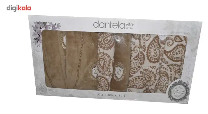 سرویس حوله پالتویی 8 تکه دانتلا ویتا سری کادیفه مدل Şal
