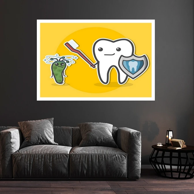 تابلو بکلیت طرح بهداشت دهان و دندان مدل قاب شاسی W-s9486