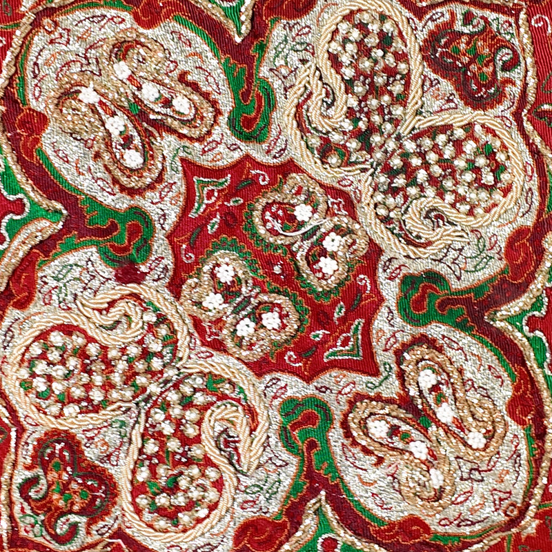 رومیزی ترمه مدل سرمه دوزی طرح ابریشم شاه عباسی 