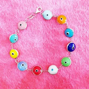 دستبند نقره زنانه طرح چشم نظر کد PD66