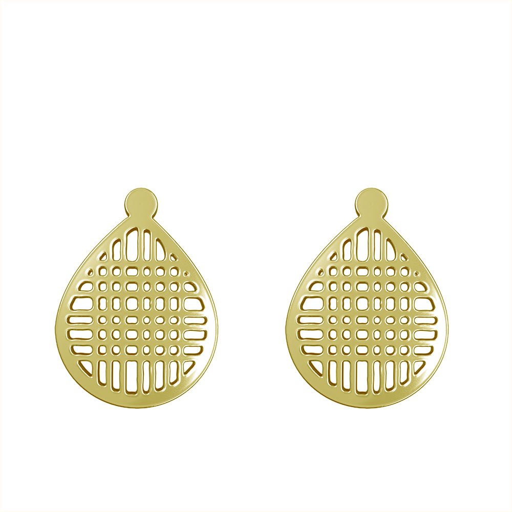 گوشواره طلا 18 عیار زنانه مدوپد مدل هندسی کد GA1-11601