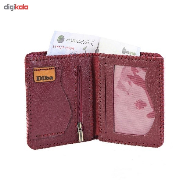 کیف پول چرم دست‌دوز دیبا کد 178001 جیبی