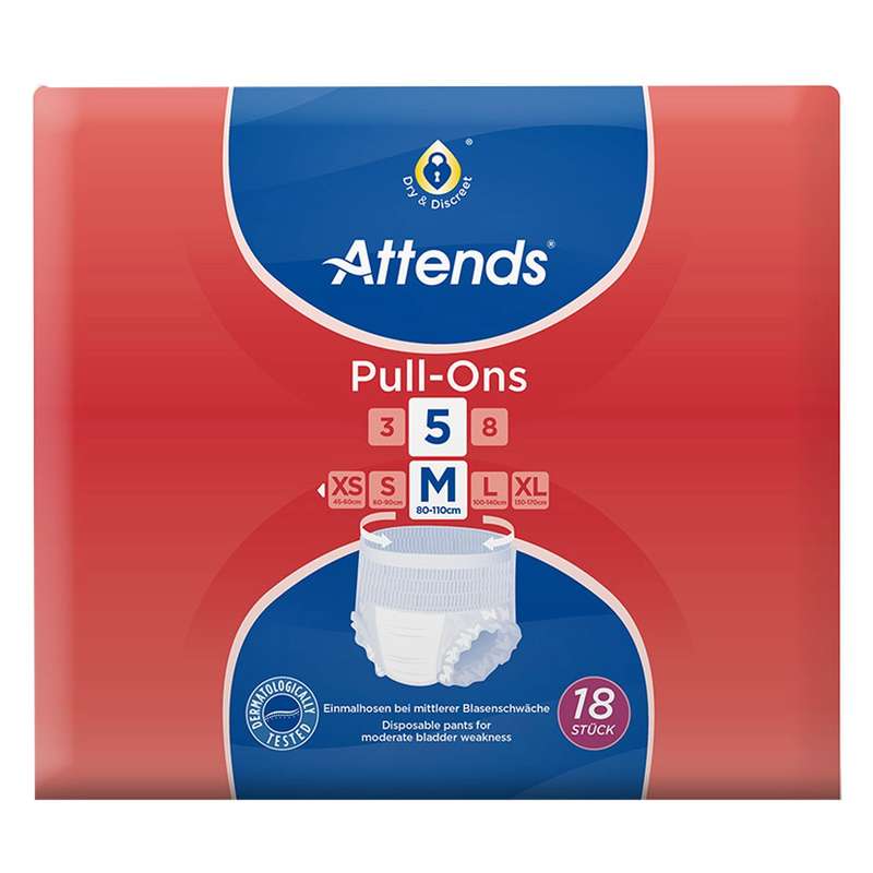 پوشک شورتی بزرگسال اتندز 5 قطره سایز Medium بسته 18 عددی