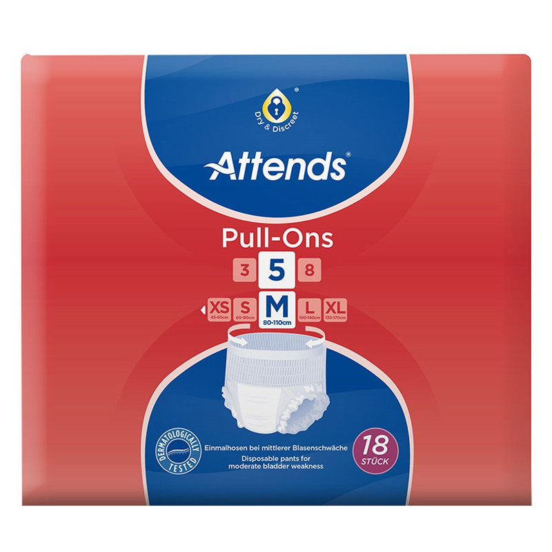 پوشک شورتی بزرگسال اتندز 5 قطره سایز Medium بسته 18 عددی