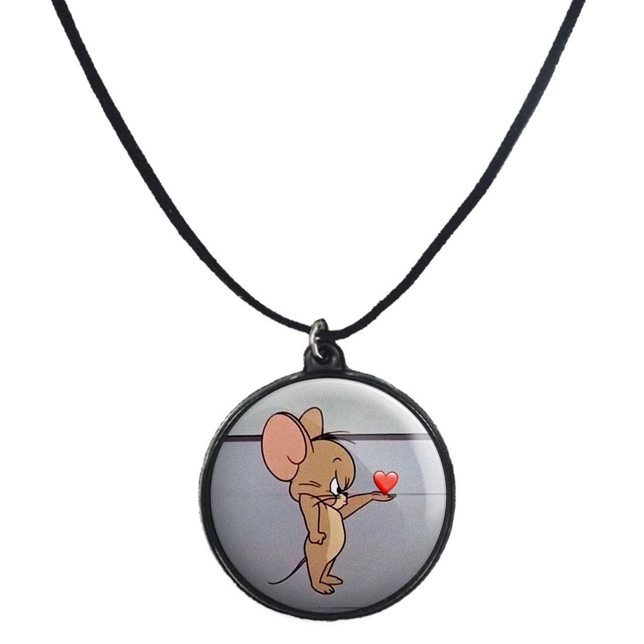 گردنبند پرمانه طرح تام و جری کد pmb.10742 مدل دو طرفه