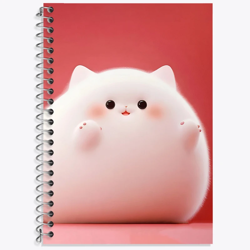 دفتر زبان 50 برگ خندالو مدل سه خط طرح گربه کیوت کد N4094