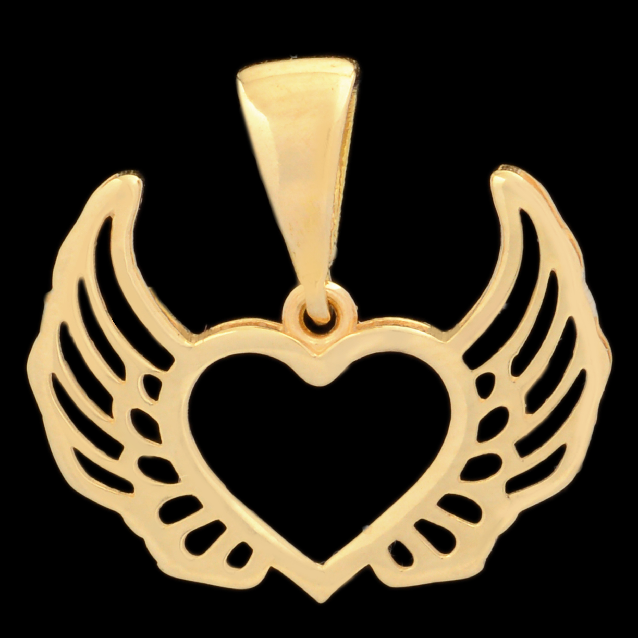 آویز گردنبند طلا 18 عیار زنانه طلای مستجابی مدل قلب و فرشته کد 01 -  - 1