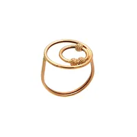 انگشتر طلا 18 عیار زنانه سکه شیخ مدل double circle سایز 56