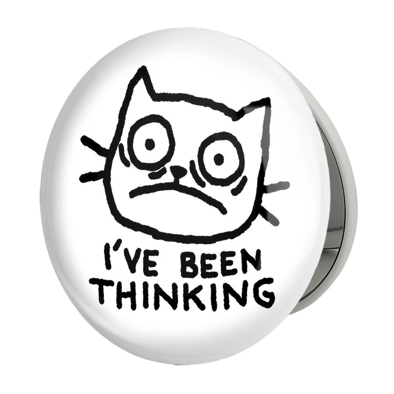 آینه جیبی خندالو طرح گربه نگران مدل تاشو کد 29287