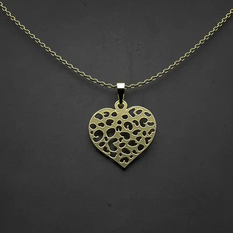 گردنبند طلا 18 عیار زنانه مدوپد مدل قلب کد II2-1-1021