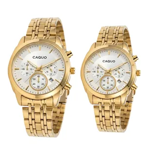 ست ساعت مچی عقربه‌ای کوارتز زنانه و مردانه کاکیو مدل  اسپرت لوکس تک موتوره دیت جاست کد Q2