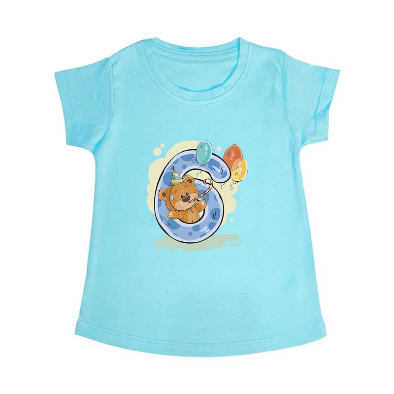 تی شرت آستین کوتاه دخترانه مدل  خرس تولد کد 6BL