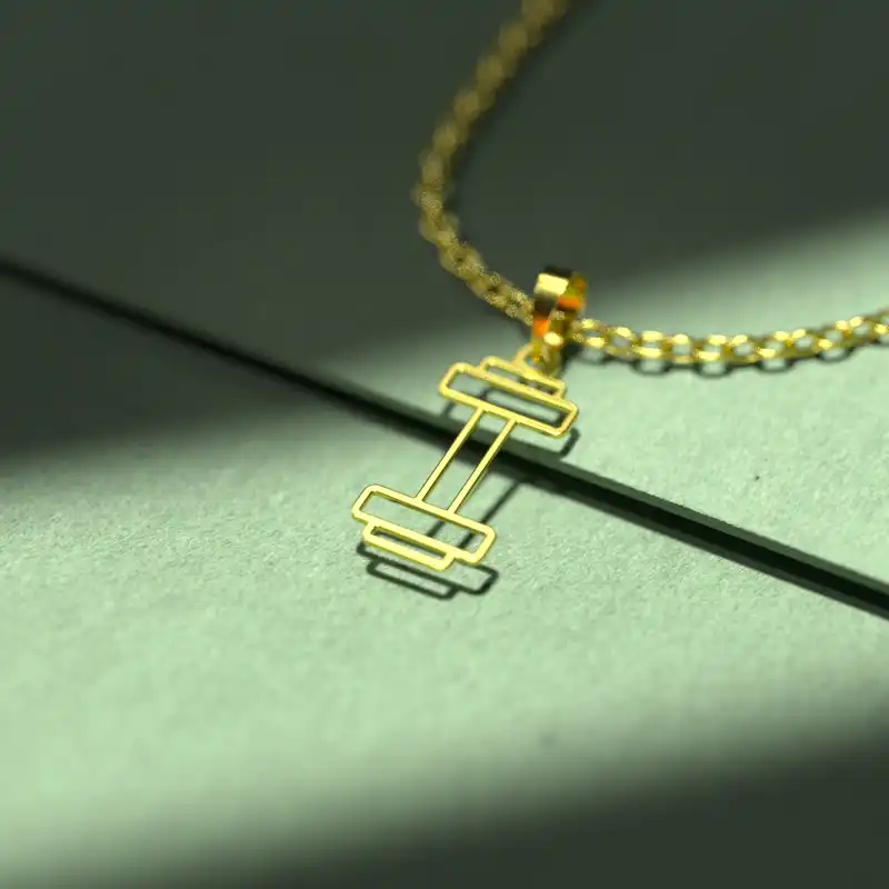 گردنبند طلا 18 عیار زنانه مدوپد مدل دمبل کد D3-1-1228