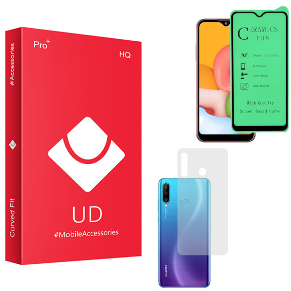 محافظ صفحه نمایش سرامیکی یو دی مدل HQ مناسب برای گوشی موبایل هوآوی P30 Lite به همراه محافظ پشت گوشی