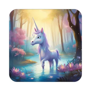 زیر لیوانی کاکتی طرح اسب تک شاخ و یونیکورن مدل mp32760