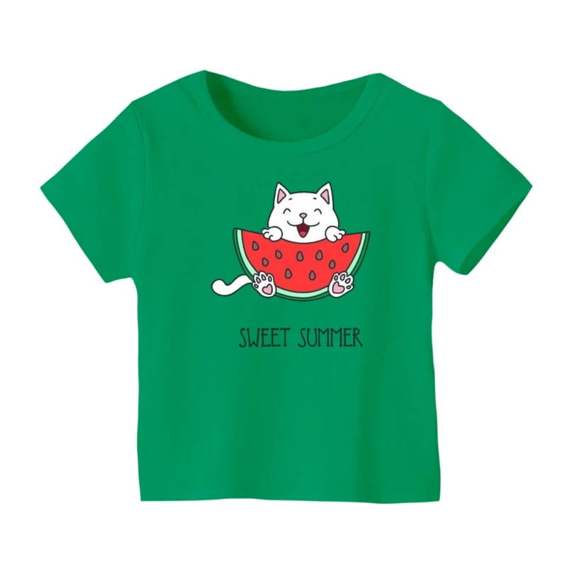 تی شرت آستین کوتاه بچگانه مدل گربه یلدایی کد 3