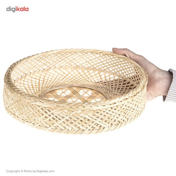 سبد حصیری هنرکده هیرا مدل گرد متوسط