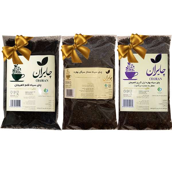 چای ایرانی سیاه سرگل بهاره و شکسته معطر با عصاره برگاموت و قلم سیاه بهاره کلاسیک چایران - 1200 گرم بسته 3 عددی