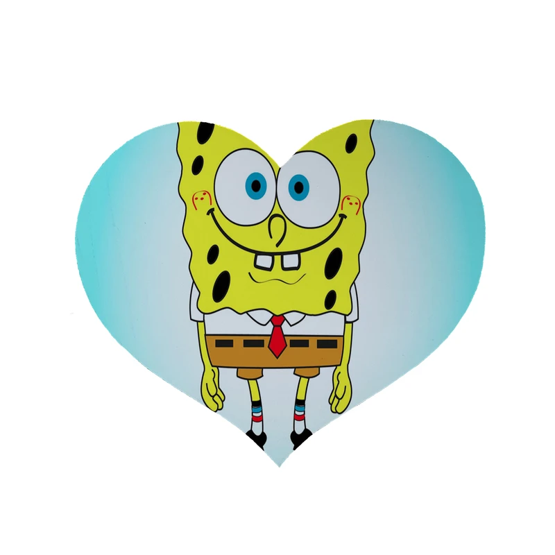 پادری مدل قلب طرح باب اسفنجی کد 8518 سایز 90 × 90 سانتی متر