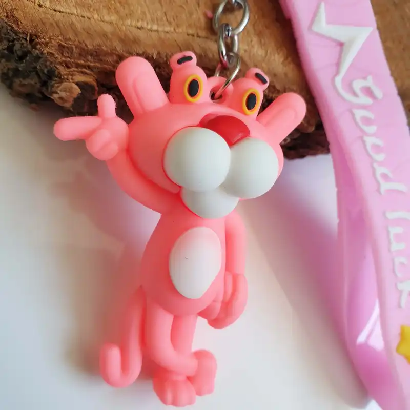 جاکلیدی مدل سیلیکونی طرح پلنگ صورتی کد DB21