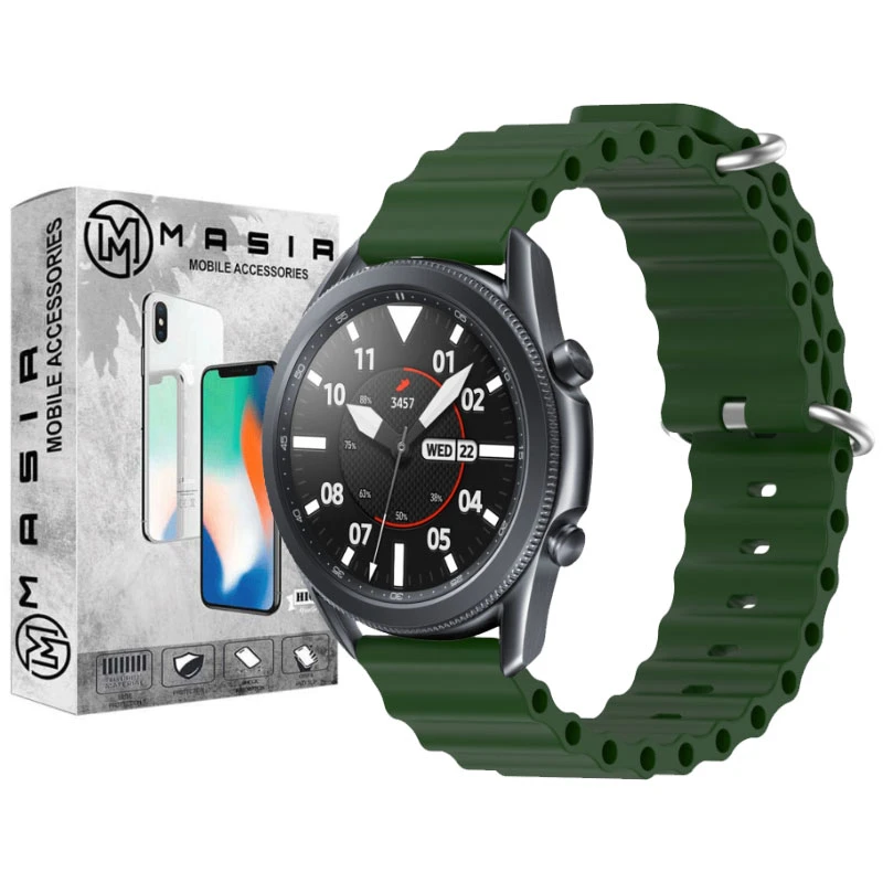 بند مسیر مدل Silicone Ocean Loop مناسب برای ساعت هوشمند سامسونگ Galaxy Watch 3 45mm
