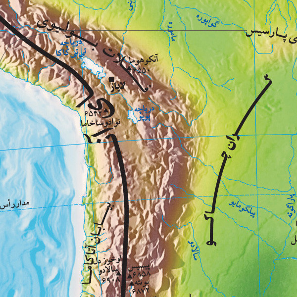 نقشه انتشارات گیتاشناسی مدل امریکای جنوبی طبیعی کد 440