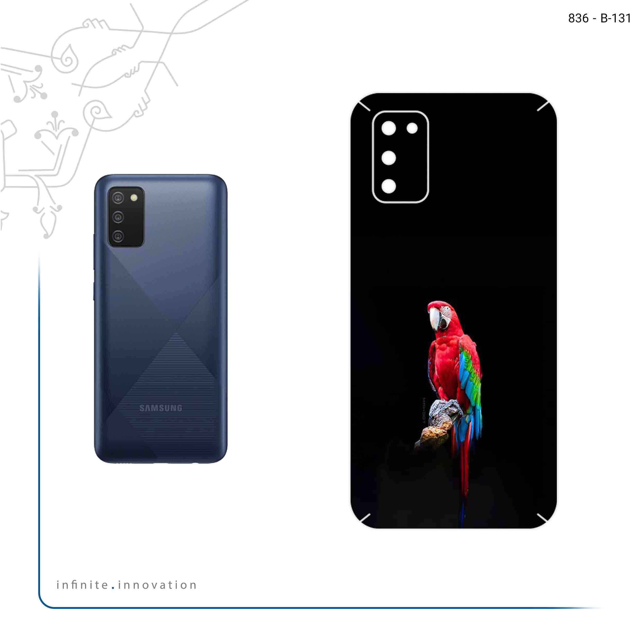 برچسب پوششی ماهوت مدل Parrot مناسب برای گوشی موبایل سامسونگ Galaxy A02S