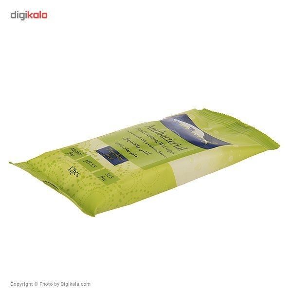 دستمال مرطوب دست یونی لد مدل Antibacterial بسته 12 عددی