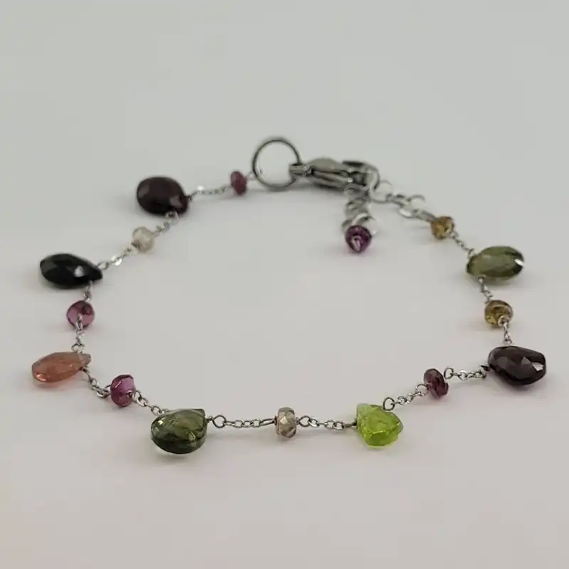 دستبند زنانه مدل سنگ تورمالین جواهری کد 666