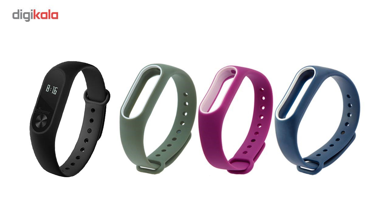 مچ بند تندرستی شیائومی مدل Mi Band 2 به همراه محافظ صفحه و بند سیلیکونی کد 91