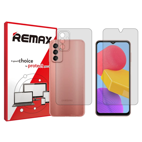 محافظ صفحه نمایش شفاف ریمکس مدل HyGEL مناسب برای گوشی موبایل سامسونگ  Galaxy M13 به همراه محافظ پشت گوشی