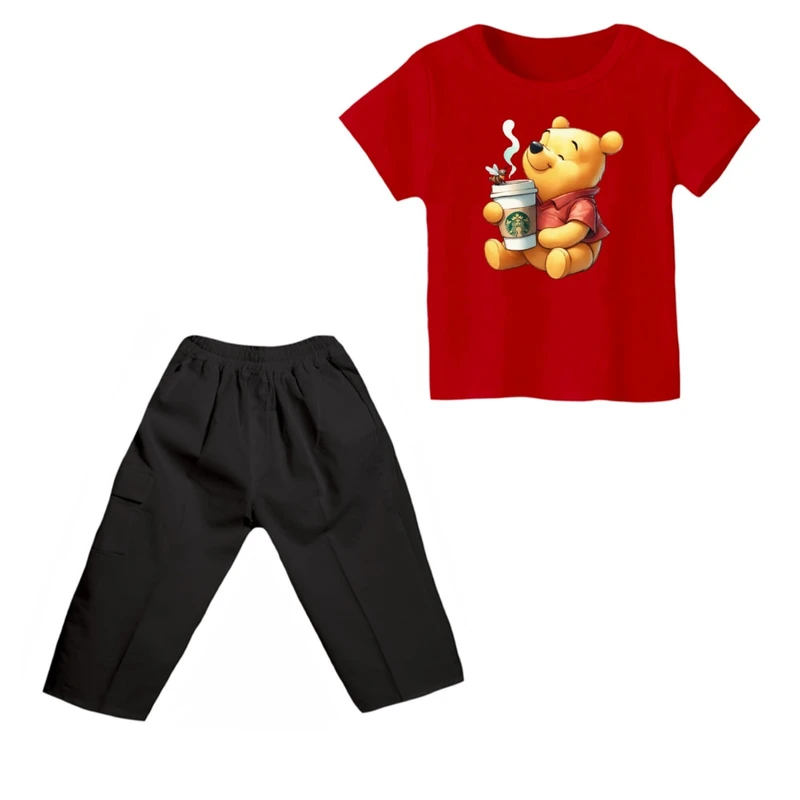 ست تی شرت و شلوارک پسرانه مدل پو کد ۳۴