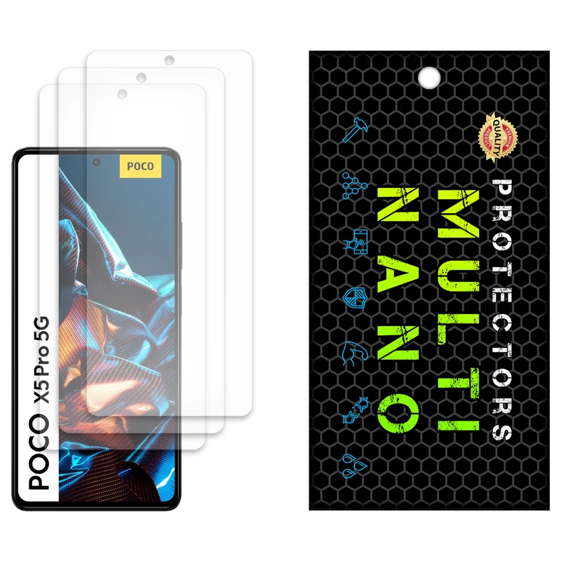 محافظ صفحه نمایش مات مولتی نانو مدل X-S3M مناسب برای گوشی موبایل شیائومی Poco X5 Pro بسته سه عددی