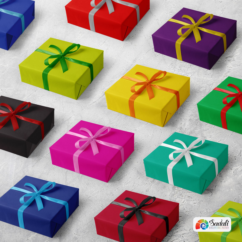 کاغذ کادو مدل صدفی طرح رنگی بسته 10 عددی