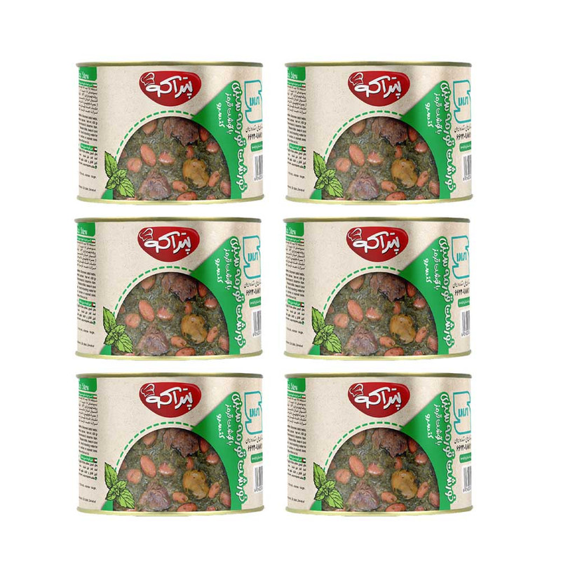 کنسرو قورمه سبزی با گوشت پتراکو - 500 گرم بسته 6 عددی
