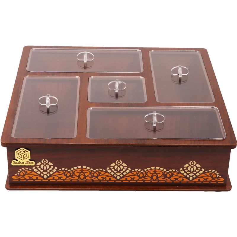 جعبه پذیرایی صدراباکس مدل 5 خانه کد SBlu.005