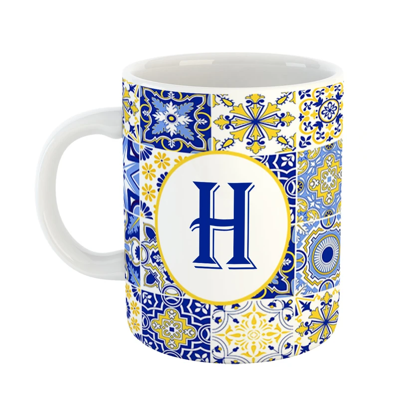 ماگ پادآفرین مدل فانتزی طرح حرف H کد 32