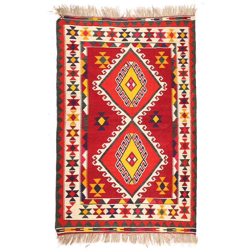 گلیم دستبافت چهار متری طرح قشقایی کد 1408102